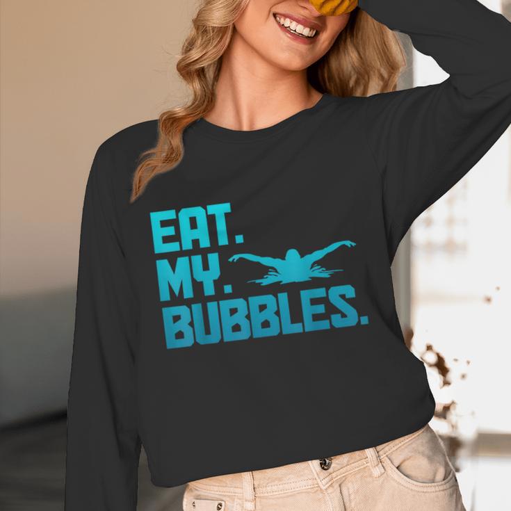 Swimming Eat My Bubbles Swimmer Swim Unisex Long Sleeve T-Shirt Swimming Eat My Bubbles Swimmer Swim Unisex Long Sleeve T-Shirt