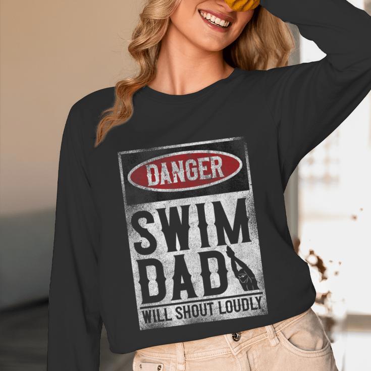 Swimming Swimmer DANGER Swim Dad Unisex Long Sleeve T-Shirt Swimming Swimmer DANGER Swim Dad Unisex Long Sleeve T-Shirt