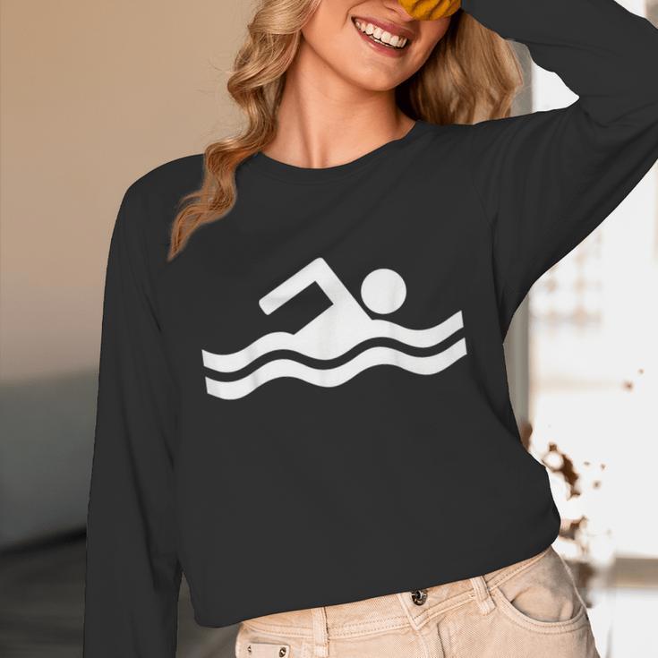 Swimming Symbol Unisex Long Sleeve T-Shirt Swimming Symbol Unisex Long Sleeve T-Shirt