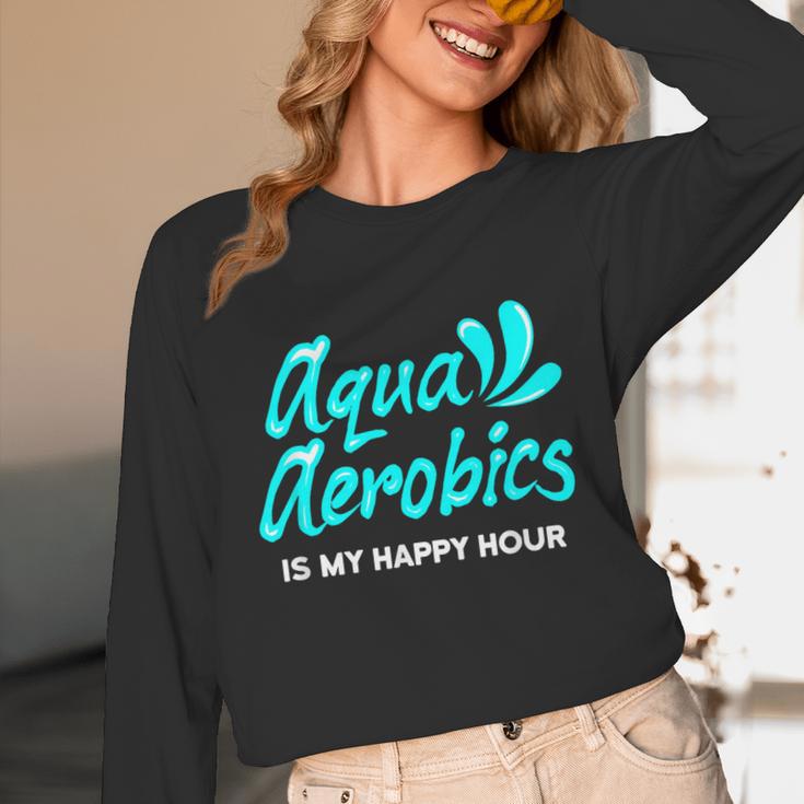 Swimming Water Aerobics Lover Aqua Aerobics Is My Happy Hour Unisex Long Sleeve T-Shirt Swimming Water Aerobics Lover Aqua Aerobics Is My Happy Hour Unisex Long Sleeve T-Shirt