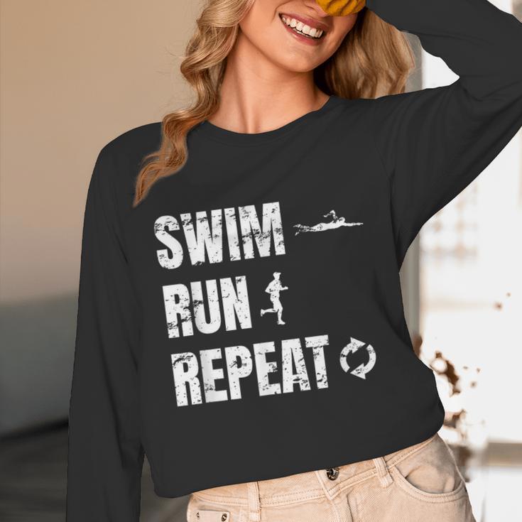 Swimrun Endurance Sports Swimming Running Swim Run Unisex Long Sleeve T-Shirt