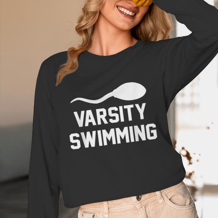 Varsity Swimming For Men Women Unisex Long Sleeve T-Shirt Varsity Swimming For Men Women Unisex Long Sleeve T-Shirt