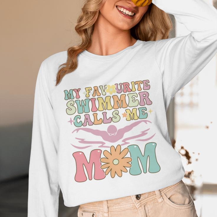 Favourite Swimmer Calls Me Mom Swimming Mom Female Swimmer Unisex Long Sleeve T-Shirt Favourite Swimmer Calls Me Mom Swimming Mom Female Swimmer Unisex Long Sleeve T-Shirt