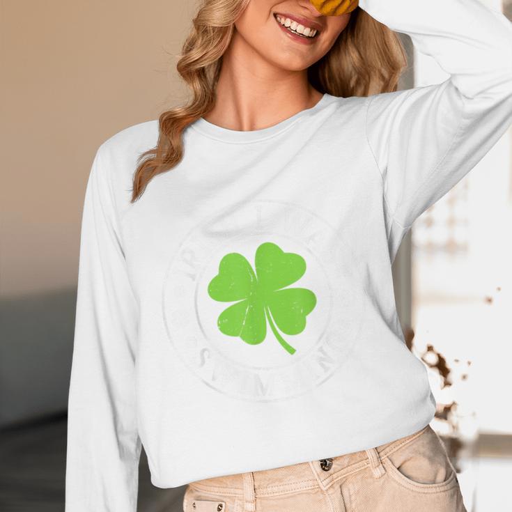Irish I Was Swimming Shamrock St Patrick's Day Swimmer Unisex Long Sleeve T-Shirt Irish I Was Swimming Shamrock St Patrick's Day Swimmer Unisex Long Sleeve T-Shirt