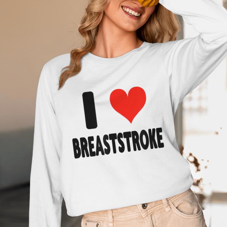 I Love Breaststroke Heart Swim Swimmer Pool Swimming Unisex Long Sleeve T-Shirt I Love Breaststroke Heart Swim Swimmer Pool Swimming Unisex Long Sleeve T-Shirt