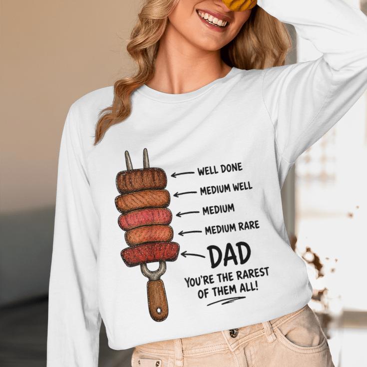 Steak BBQ Dad You'Re The Rarest Of Them All Fathers Day Raglan Baseball Tee Unisex Long Sleeve T-Shirt