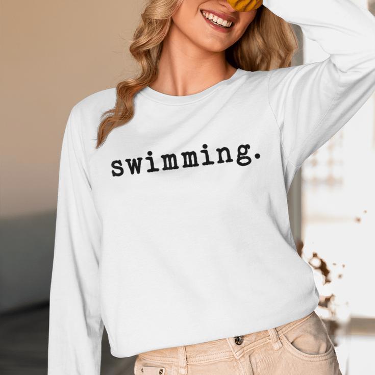 Swimming Enthusiast Minimalist Water Sports Unisex Long Sleeve T-Shirt