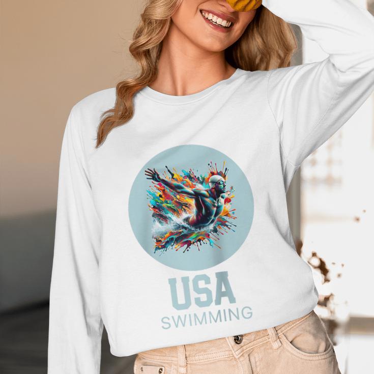 SWIMMING SPORT COMPETITIVE SWIM Raglan Baseball Tee Unisex Long Sleeve T-Shirt