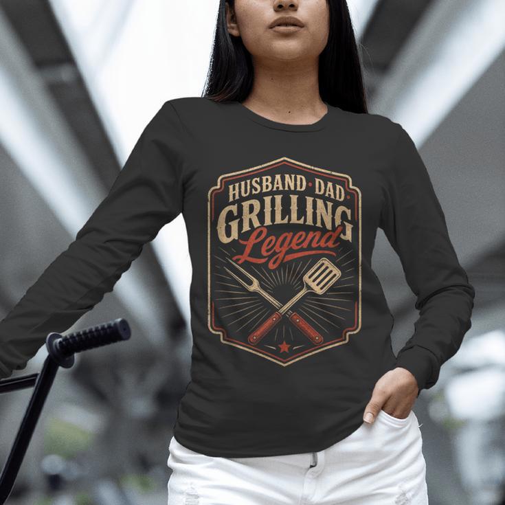 BBQ Dad Husband Dad Grilling Legend Unisex Long Sleeve T-Shirt