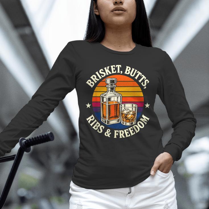 Brisket Butts Ribs And Freedom BBQ Dad Unisex Long Sleeve T-Shirt