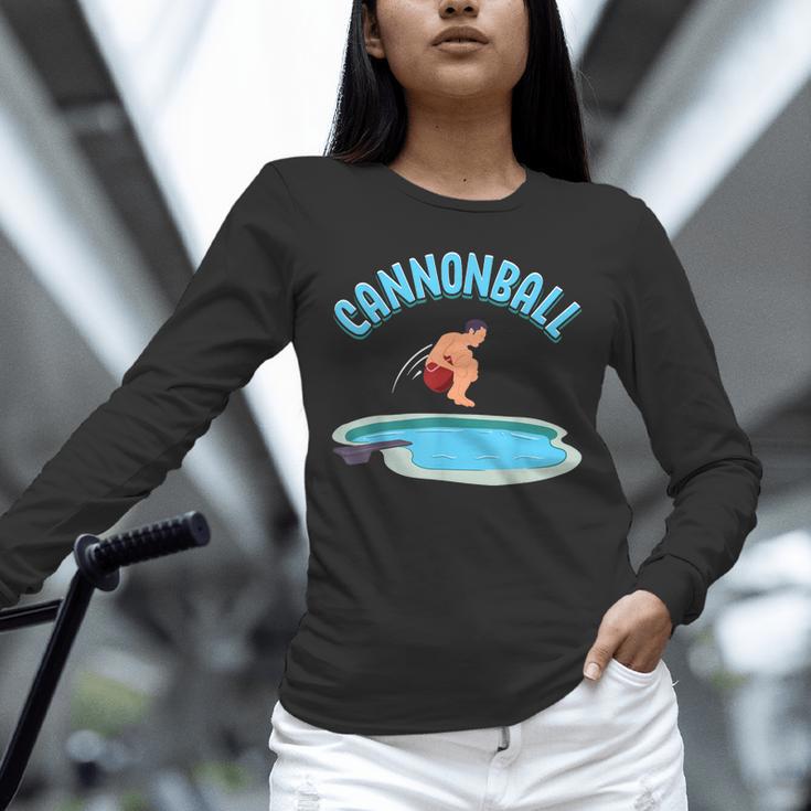 Cannonball Swimming Pool Fun Diving Diver Swimmer Cool Unisex Long Sleeve T-Shirt