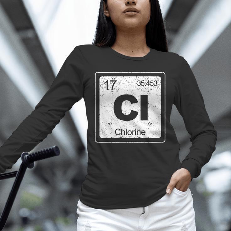Chlorine Periodic Table Symbol Chemistry Swimming Dive Unisex Long Sleeve T-Shirt Chlorine Periodic Table Symbol Chemistry Swimming Dive Unisex Long Sleeve T-Shirt