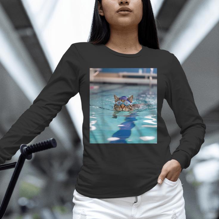 Competitive Swim Team Funny Kitty Cat Swimming Unisex Long Sleeve T-Shirt Competitive Swim Team Funny Kitty Cat Swimming Unisex Long Sleeve T-Shirt
