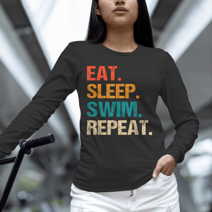 Eat Sleep Swim Repeat Pool Swimmer Water Polo Swimming Unisex Long Sleeve T-Shirt Eat Sleep Swim Repeat Pool Swimmer Water Polo Swimming Unisex Long Sleeve T-Shirt