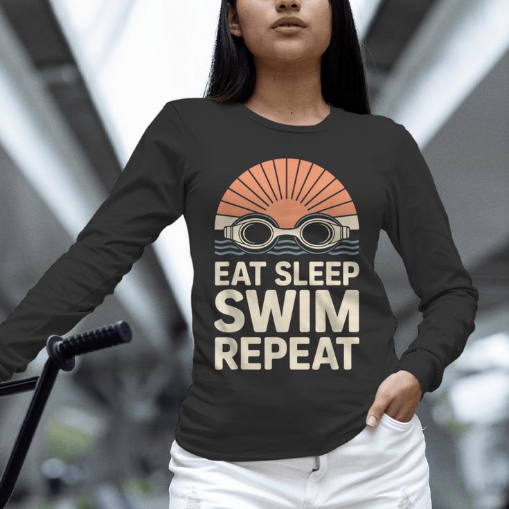 Eat Sleep Swim Repeat Swimmer Swimming Unisex Long Sleeve T-Shirt Eat Sleep Swim Repeat Swimmer Swimming Unisex Long Sleeve T-Shirt