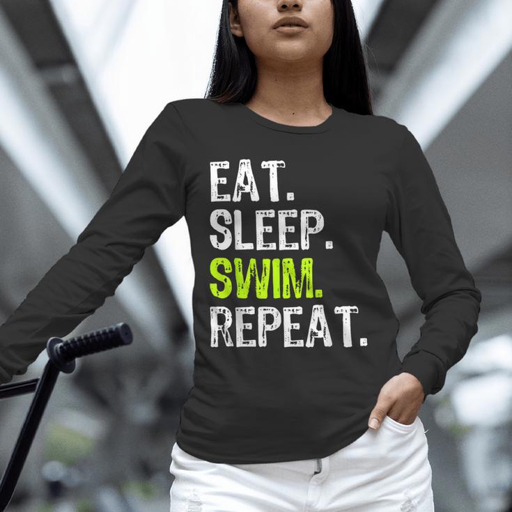 Eat Sleep Swim Repeat Swimming Swimmer Cool Unisex Long Sleeve T-Shirt Eat Sleep Swim Repeat Swimming Swimmer Cool Unisex Long Sleeve T-Shirt
