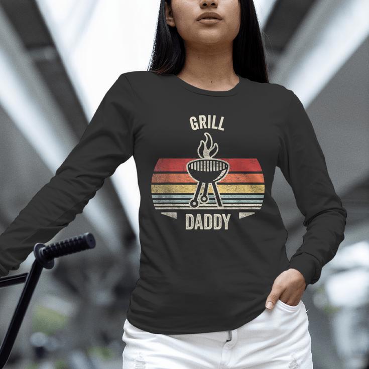 Grill Daddy BBQ Dad Retro Vintage Grilling Graphic Unisex Long Sleeve T-Shirt