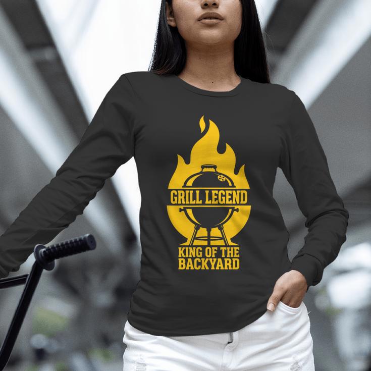 Grill Legend King Of The Backyard BBQ Dad Humor Chef Unisex Long Sleeve T-Shirt