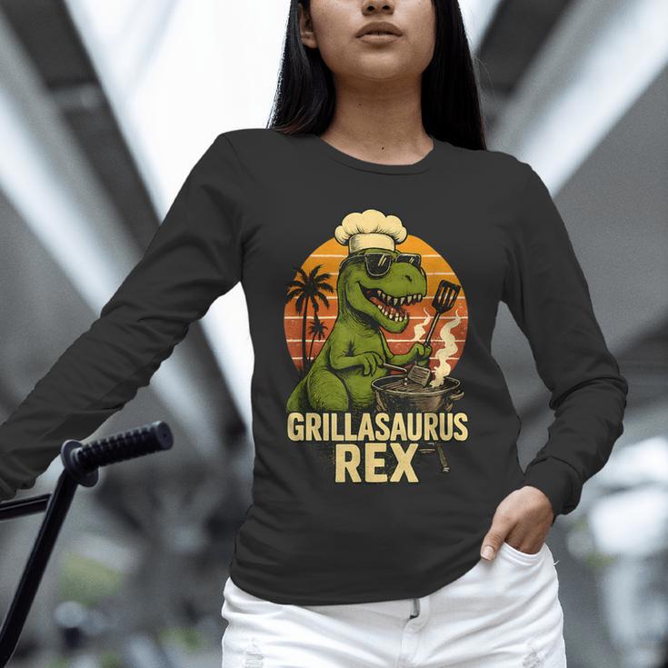 Grilling Dinosaur Grillasaurus T-Rex BBQ Dad Joke Unisex Long Sleeve T-Shirt