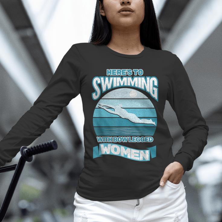 Here's To Swimming With Bow Legged Women Distressed Look Unisex Long Sleeve T-Shirt