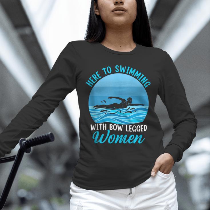 Here's To Swimming With Bow Legged Women Swimming Unisex Long Sleeve T-Shirt Here's To Swimming With Bow Legged Women Swimming Unisex Long Sleeve T-Shirt