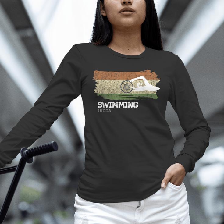 India Swimming Swimmer Water Sports Swimming Unisex Long Sleeve T-Shirt