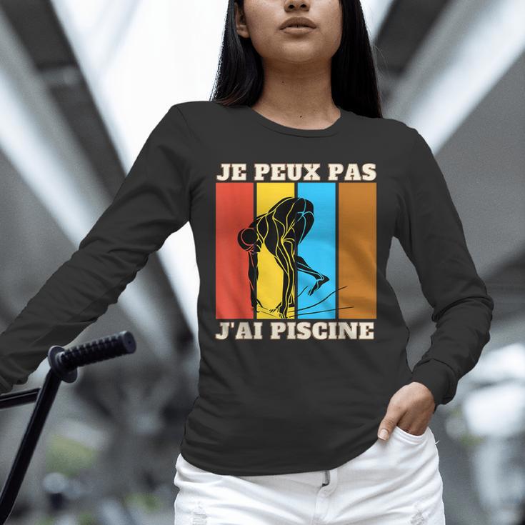 Je Peux Pas J'Ai Piscine Swimming Humour Retro Swimming Pool Unisex Long Sleeve T-Shirt Je Peux Pas J'Ai Piscine Swimming Humour Retro Swimming Pool Unisex Long Sleeve T-Shirt