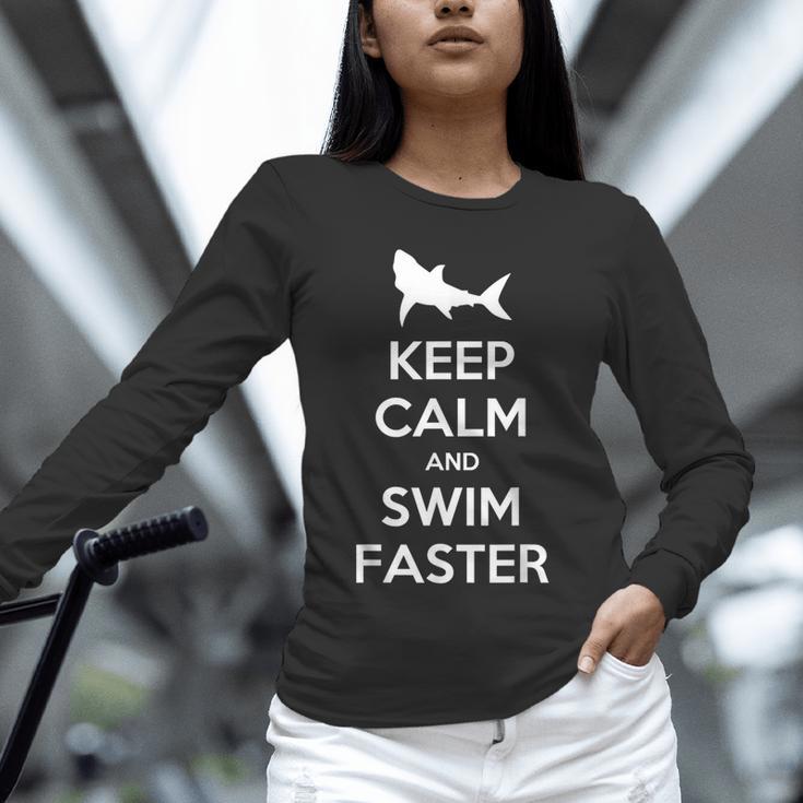 Keep Calm And Swim Faster Swimming T-Shirt Unisex Long Sleeve T-Shirt