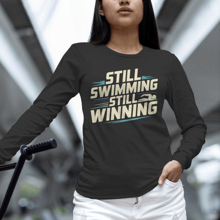 Masters Swimmer Still Swimming Competing Winning Adult Unisex Long Sleeve T-Shirt Masters Swimmer Still Swimming Competing Winning Adult Unisex Long Sleeve T-Shirt