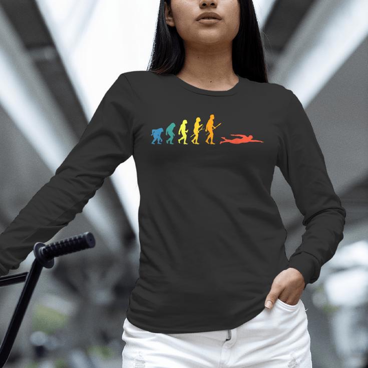 Retro Swimming Evolution For Swimmers Summer Water Lovers Unisex Long Sleeve T-Shirt Retro Swimming Evolution For Swimmers Summer Water Lovers Unisex Long Sleeve T-Shirt