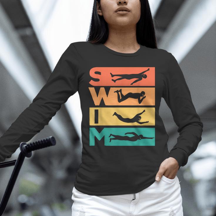 Retro Vintage Swimming For Swimmers Unisex Long Sleeve T-Shirt
