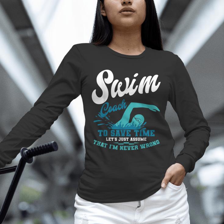 Swim Coach Swimming Lesson Sport Professional Instructor Unisex Long Sleeve T-Shirt Swim Coach Swimming Lesson Sport Professional Instructor Unisex Long Sleeve T-Shirt