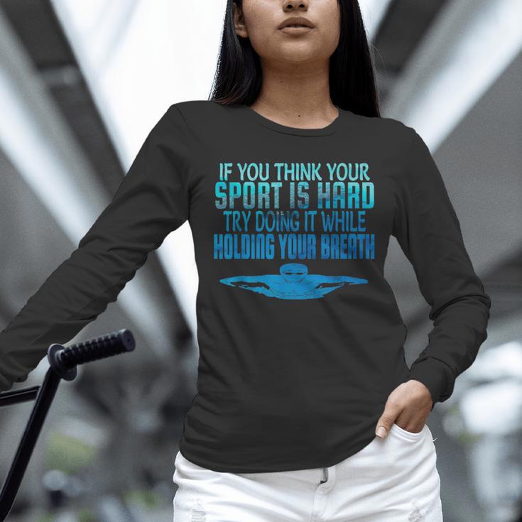 Swim Swimmer Tshirt Swimming Shirt Sport Practice Tee Unisex Long Sleeve T-Shirt