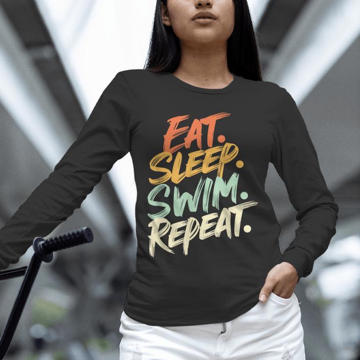 Swimmer Eat Sleep Swim Repeat I Swimming Unisex Long Sleeve T-Shirt Swimmer Eat Sleep Swim Repeat I Swimming Unisex Long Sleeve T-Shirt
