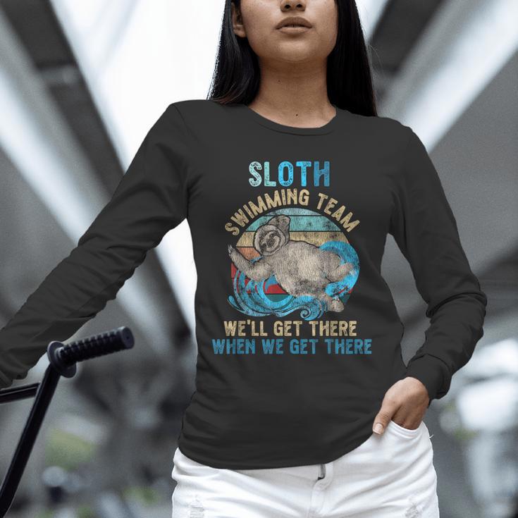 Swimmer Swim Sloth Swimming Team Retro Unisex Long Sleeve T-Shirt Swimmer Swim Sloth Swimming Team Retro Unisex Long Sleeve T-Shirt