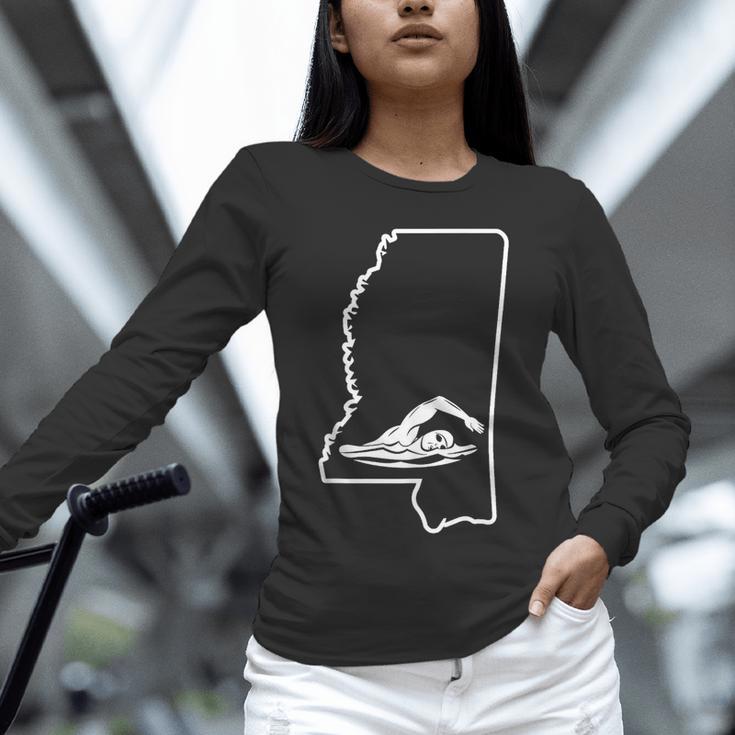 Swimming Apparel Mississippi Swimmer Training Unisex Long Sleeve T-Shirt Swimming Apparel Mississippi Swimmer Training Unisex Long Sleeve T-Shirt