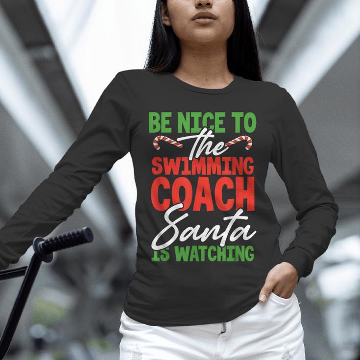 Swimming Coach Christmas Xmas Swimming Santa Unisex Long Sleeve T-Shirt Swimming Coach Christmas Xmas Swimming Santa Unisex Long Sleeve T-Shirt