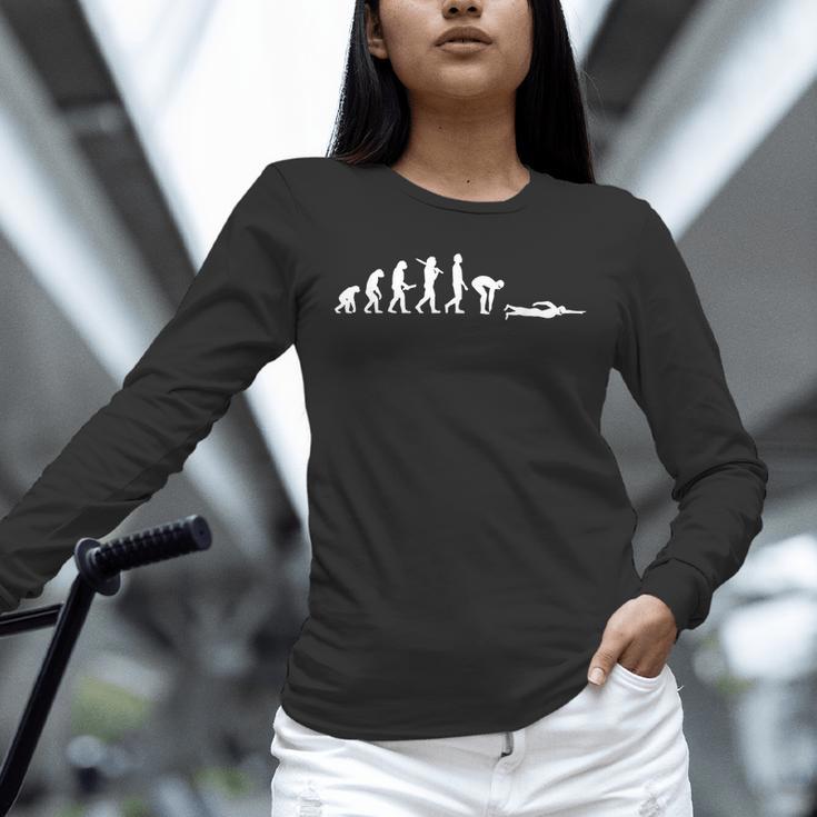 Swimming Evolution For Swimmers Unisex Long Sleeve T-Shirt Swimming Evolution For Swimmers Unisex Long Sleeve T-Shirt