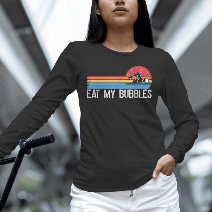 Swimming Swimmer Eat My Bubbles Swim Retro Unisex Long Sleeve T-Shirt Swimming Swimmer Eat My Bubbles Swim Retro Unisex Long Sleeve T-Shirt