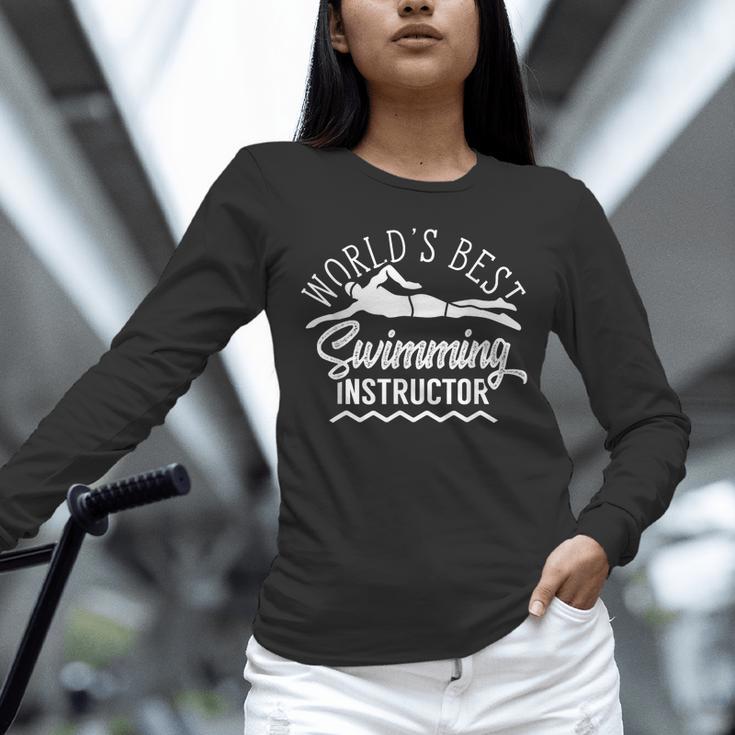 World's Best Swimming Instructor Teacher Coach Swim Men Women Kids Unisex Long Sleeve T-Shirt World's Best Swimming Instructor Teacher Coach Swim Men Women Kids Unisex Long Sleeve T-Shirt