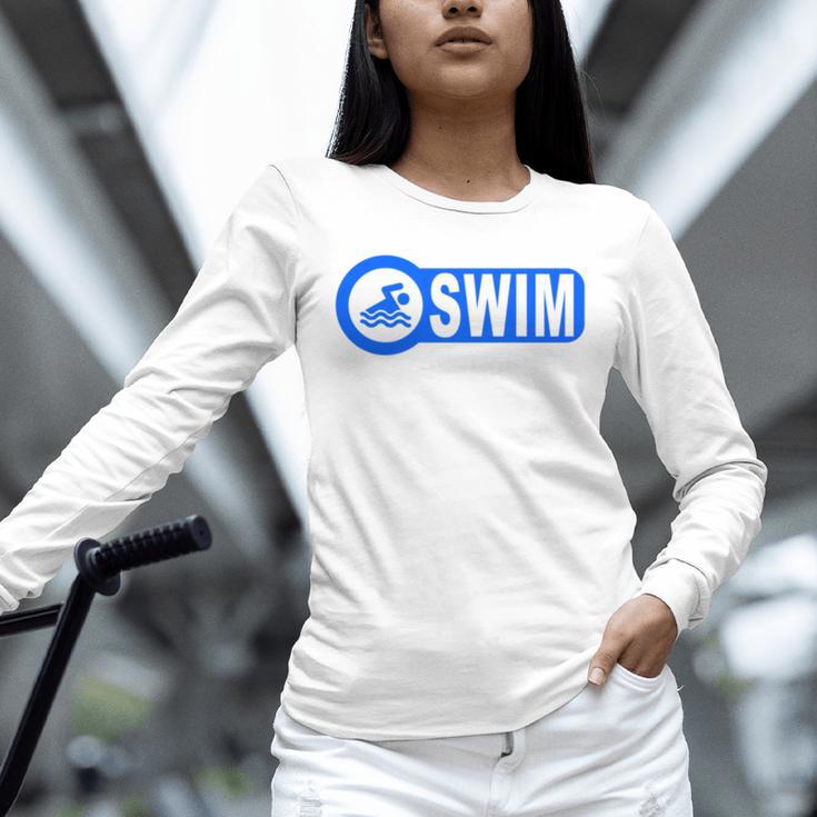 2 Sided Print Swimming Teacher Swim Instructor Swim Lessons Unisex Long Sleeve T-Shirt