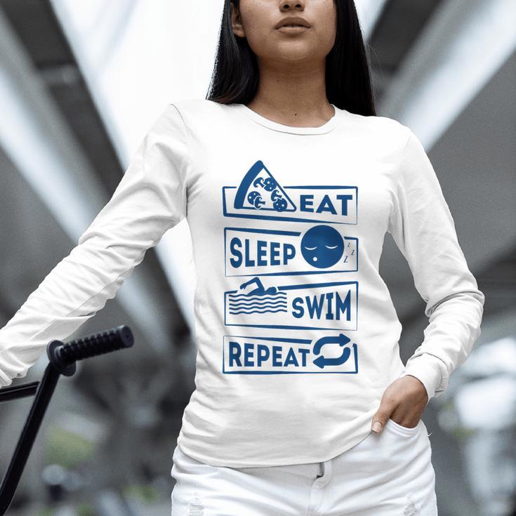 Eat Sleep Swimming Repeat Swimming Unisex Long Sleeve T-Shirt