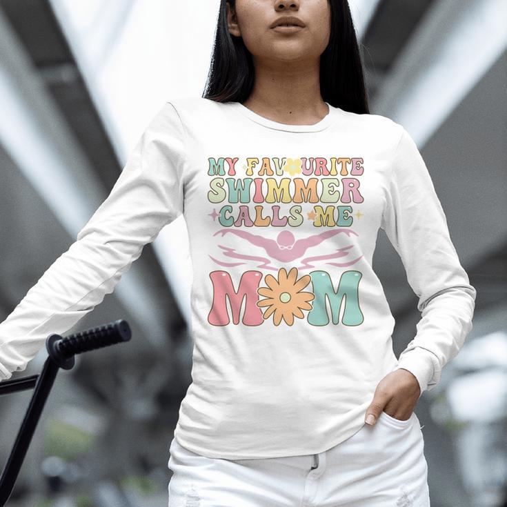 Favourite Swimmer Calls Me Mom Swimming Mom Female Swimmer Unisex Long Sleeve T-Shirt Favourite Swimmer Calls Me Mom Swimming Mom Female Swimmer Unisex Long Sleeve T-Shirt
