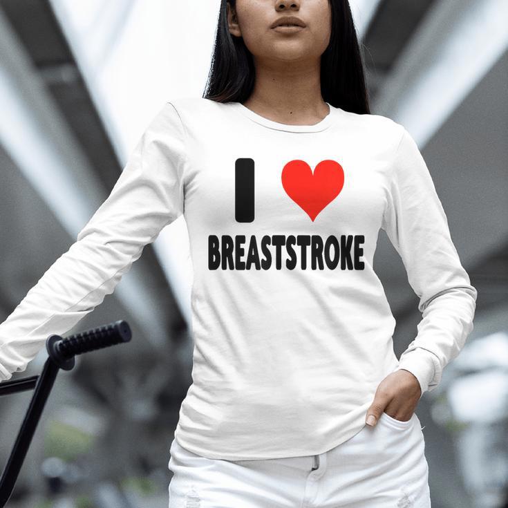 I Love Breaststroke Heart Swim Swimmer Pool Swimming Unisex Long Sleeve T-Shirt I Love Breaststroke Heart Swim Swimmer Pool Swimming Unisex Long Sleeve T-Shirt
