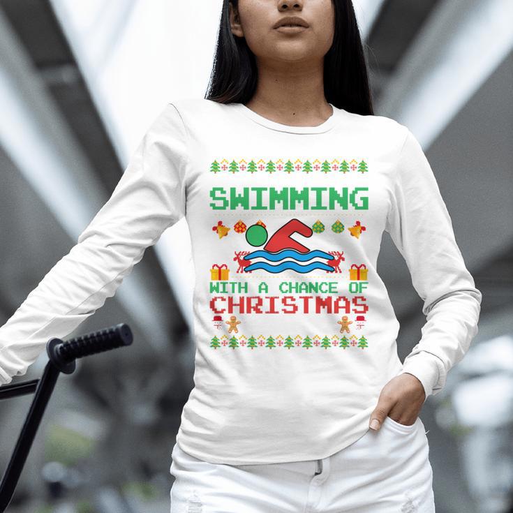 Swimming Christmas Party Swim Swimmer Christmas Ugly Style Unisex Long Sleeve T-Shirt Swimming Christmas Party Swim Swimmer Christmas Ugly Style Unisex Long Sleeve T-Shirt