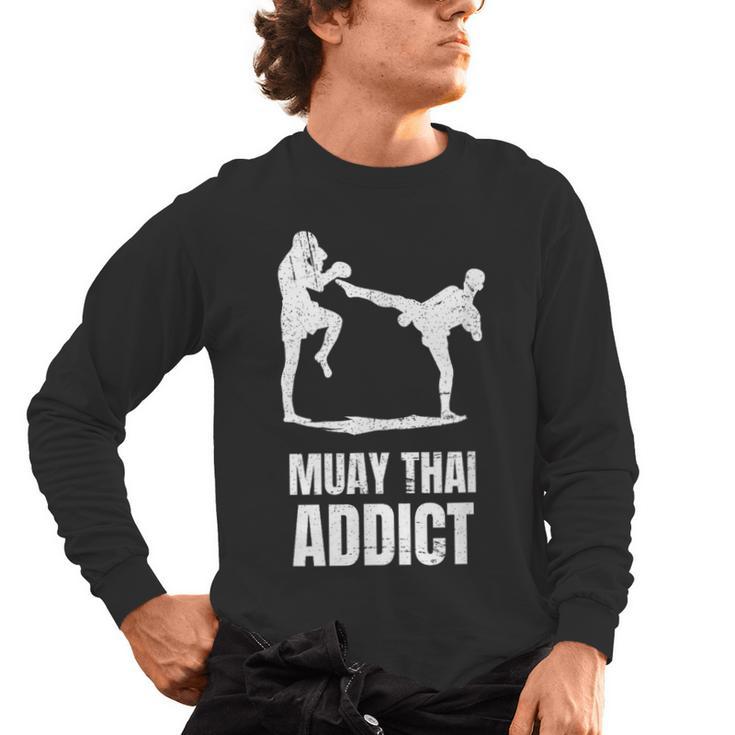 Addicted To Muay Thai Graphic Shirt Men's Long Sleeve T-Shirt