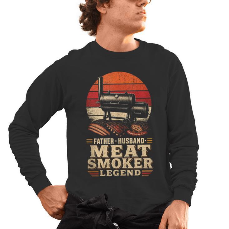 BBQ Dad Father Husband Meat Smoker Legend Men's Long Sleeve T-Shirt
