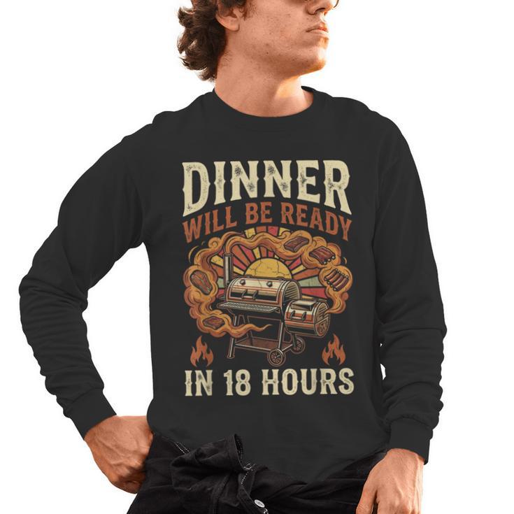 BBQ Dad Smoking Meat Smoker Barbecue Men's Long Sleeve T-Shirt