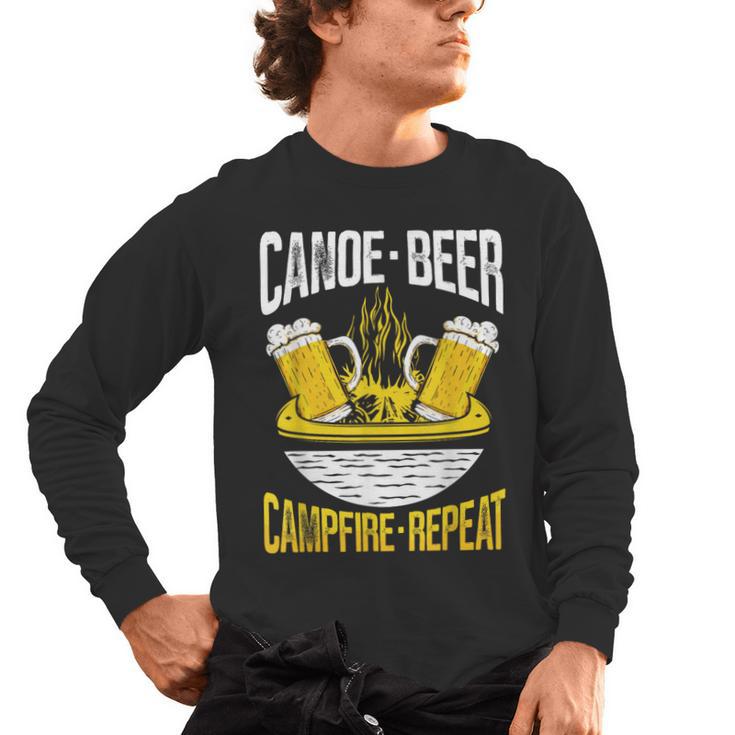 Canoe Beer Campfire Repeat Kayak Canoe Men's Long Sleeve T-Shirt