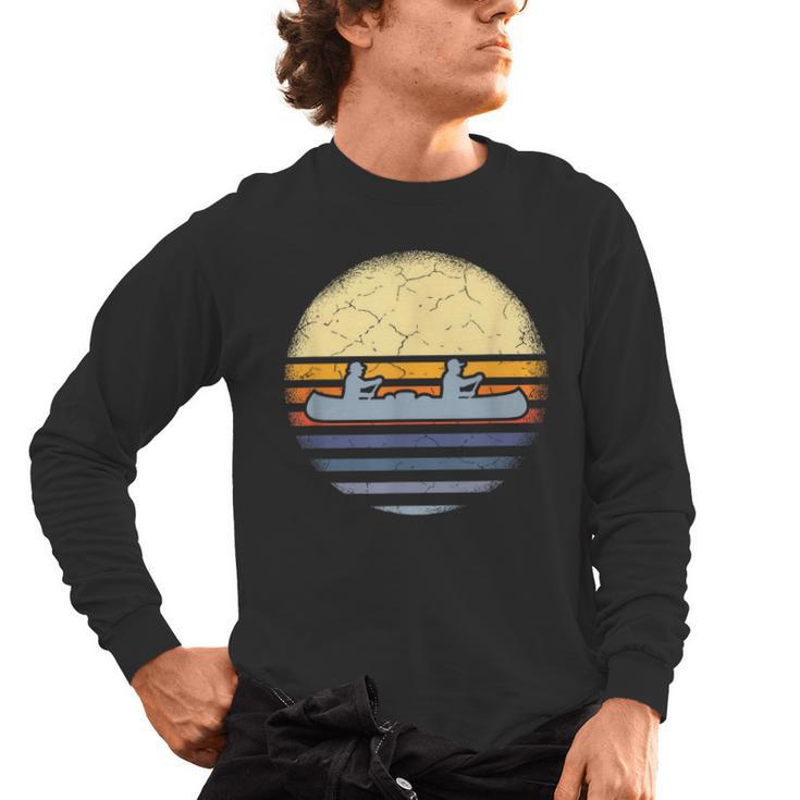 Canoe Canoeing Vintage Sunset Men's Long Sleeve T-Shirt